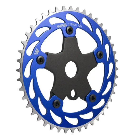 WFS Helix Chainring w/ Spider Sprocket 44T 1/8" 110mm Old School BMX , Blue # WFS3066