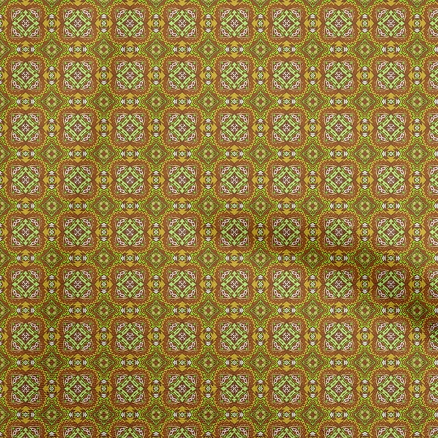 oneOone Polyester Spandex Yellow Fabric Tribal Craft Projects Decor Fabric Printed By The Yard 56 Inch Wide
