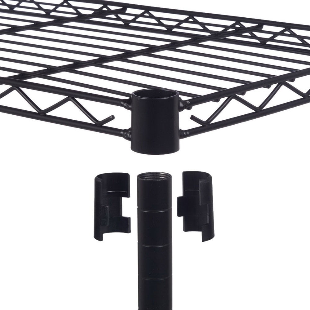 Kepooman 5-Shelf Heavy Duty Storage Shelving Unit, Plastic Coated Iron Shelf, Black Kepooman 5-Shelf Heavy Duty Storage Shelving Unit, Plastic Coated Iron Shelf, Black