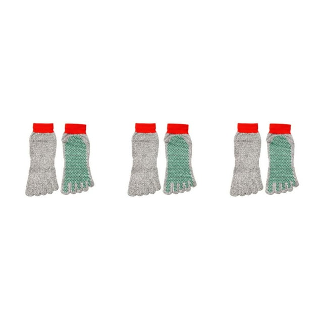 maskred Prévenir les Blessures au Pied pour Toute Aventure avec Chaussettes à 5 Orteils Résistantes Gris Vert Rouge 3Ensemble