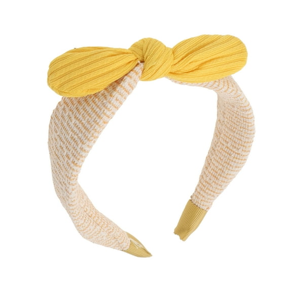 Unique Bargains 1 Pc Classic Elegant Bow Shape Headbands for Children 6.30"x4.72"x1.65" Yellow