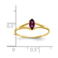 thumbnail image 3 of 14K Yellow Gold Ring Band with Stones (06) June Garnet (Rhodolite) Marquise Red, Size 6, 3 of 5