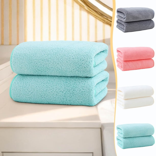 Juego de toallas de baño giradas de terciopelo - Toallas suaves altamente absorbentes para baño, spa y gimnasio, 75 x 35 cm, pack de 2