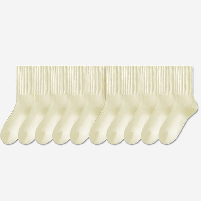 Calcetines blancos de mujer hasta la mitad de la pantorrilla, calcetines de otoño e invierno sin hueso, calcetines de confinamiento, calcetines de tubo largo, calcetines de tubo alto