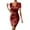 Red, variant on LYXSSBYX Boho Dresses for Women 2024 Women‘s Casual Solid Sexy Buttocks Wrapped Fashion V-Neck Slit Short Sleeve Dresses