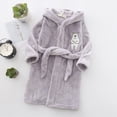 thumbnail image 2 of TOWED22 Boys Girls Towel Robe Soft Terry Cloth Kimono Bathrobes Sleepwear for Kids(Grey,7-8 Y), 2 of 7