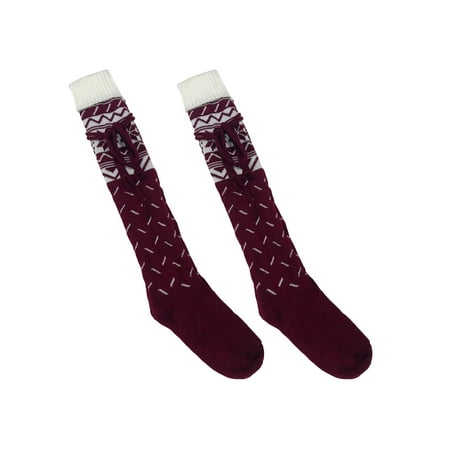 

Fanvereka Women Christmas Knitted Stockings Elastic Xmas Pattern Socks