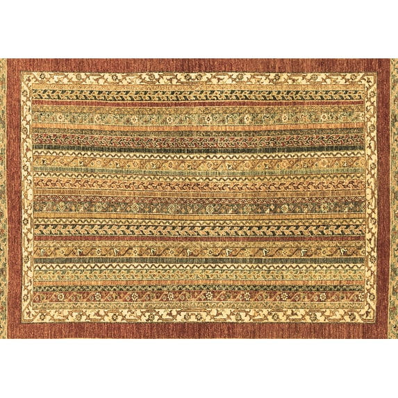 Ahgly Company Indoor Rectangle Abstract Brown Modern Area Rugs, 5' x 7'