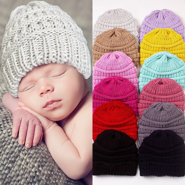 Garçons Filles Hiver Tricot Chapeaux, nouveau-né Enfants Bébé