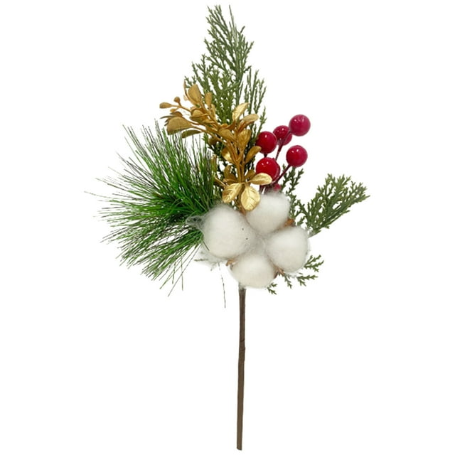 Flores artificiales, flores falsas, flores artificiales, juego de regalo para mujer, aguja simulada, arreglo floral navideño, decoración para árbol de Navidad, colgante decorativo.