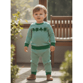 thumbnail image 4 of Miaouyo Baby 2Pcs Spring Outfits Long Sleeve Shamrock Embroidery Striped Sweatshirt + Pants Set Kid Clothes, 4 of 9