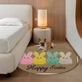 thumbnail image 3 of Easter Round Rug 7ft Washable Circle Rugs Non Slip Colorful Bunny Spring Cartoon Cute Rabbits Brown Large Area Rug Indoor Floor Carpet for Bedroom Kitchen Living Room Home Office Dining Room Nursery, 3 of 8