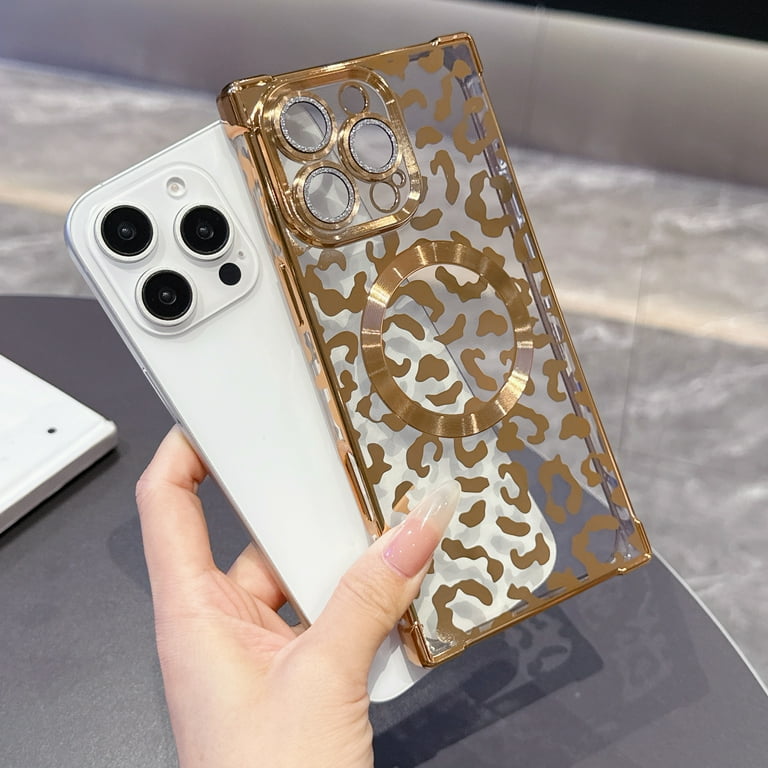 for iPhone 15 Magnetic Case, Luxury Leopard Print Pattern Plating Phone Case with Glitter Bling Lens Circle, Support Wireless Charging, Clear ... for iPhone 15 Magnetic Case, Luxury Leopard Print Pattern Plating Phone Case with Glitter Bling Lens Circle, Support Wireless Charging, Clear ...