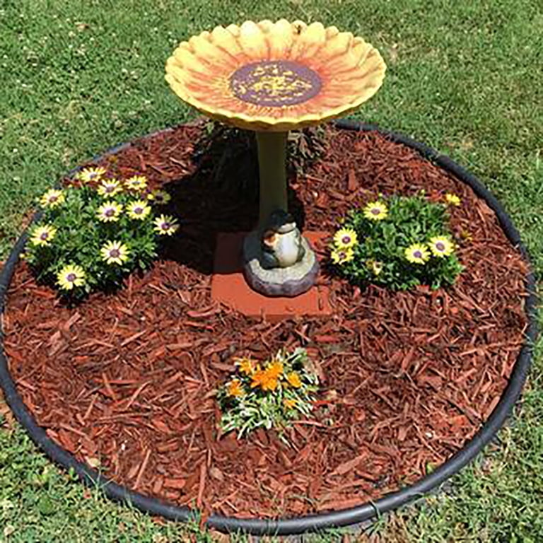 Bird bath in mulch