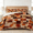 Rust & Beige Fall Patchwork Leaf, variant on Davulos Fall Quilt Set King Size,3‑Piece Maple Leaves Print Bedspreads Lightweight,Reversible Orange Farmhouse Coverlet Soft Bed Cover with Pillow Shams for All Season