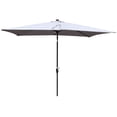 thumbnail image 5 of 10 x 6.5Ft Rectangular Patio Umbrella with Solar LED Lighted,Sunshade with Crank and Push Button Tilt,Outdoor Market Table Umbrellas for Garden Deck Backyard Pool Shade Outside Deck,Light Grey, 5 of 7