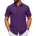 thumbnail image 1 of Vestido de manga corta Shirt Alimens & Gentle para hombre, color morado, talla L, 1 of 6