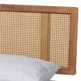 thumbnail image 5 of Baxton Studio Nura Mid-Century Modern Walnut Brown Finished Wood and Synthetic Rattan Full Size Platform Bed, 5 of 10