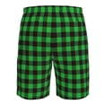 thumbnail image 6 of Naloa Buffalo Plaid Green Black Men's Beach Shorts, Surfing shorts, Swim trunks, Quick Dry Swim Trunks for Surfing Beach Fun - Large, 6 of 9