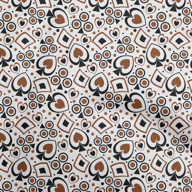 oneOone Viscose Chiffon Brown Fabric Poker Card Craft Projects Decor Fabric Printed By The Yard 42 Inch Wide