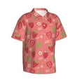 thumbnail image 2 of Fotbe Strawberry Floral Hawaiian Shirt for Men Unisex Summer Beach Casual Short Sleeve Cotton Linen Button Down Shirts-3X-Large, 2 of 9