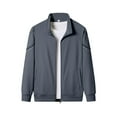 thumbnail image 4 of APEXFWDT Men's Big&Tall Track Jacket Zip-Up Jacket Stand Collar Lightweight Athletic Running Sweatshirt with Pockets, Functional Activewear,XL,Gray, 4 of 8
