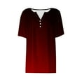 thumbnail image 6 of Women's Casual Solid Color Medium Short Sleeve V-Neck Top, 6 of 6
