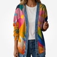 thumbnail image 3 of Zefriona Womens Printed Long Sleeve Jacket Casual Button Down Lightweight Layering Jean Coat Multicolor Size L, 3 of 4