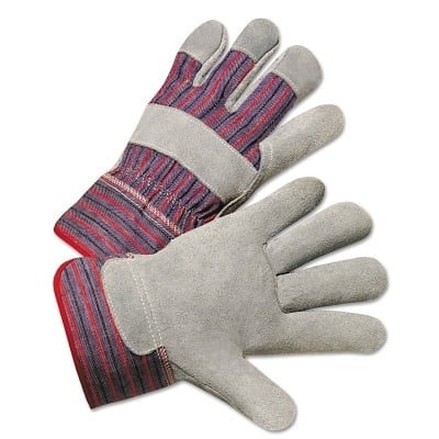 

Leather Palm Glove Large Cowhide Leather Gray Striped Back | Bundle of 2 Dozen