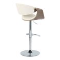 thumbnail image 6 of Symphony Adjustable Bar Stool, Chrome Bar Stools, Bar Chairs, Swivel Bar Stools, Bar Stools Set of 2 (Light Grey Wood, White), 6 of 6
