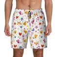 thumbnail image 2 of Goofa Cartoon Birds & Flowers Printed Men's Swim Trunks Board Shorts Quick Dry Mens Swimming Trunks with Compression Liner,Breathable Fit Hawaii Beach Shorts-X-Large, 2 of 9