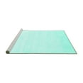 thumbnail image 2 of Ahgly Company Machine Washable Indoor Square Solid Turquoise Blue Modern Area Rugs, 3' Square, 2 of 4