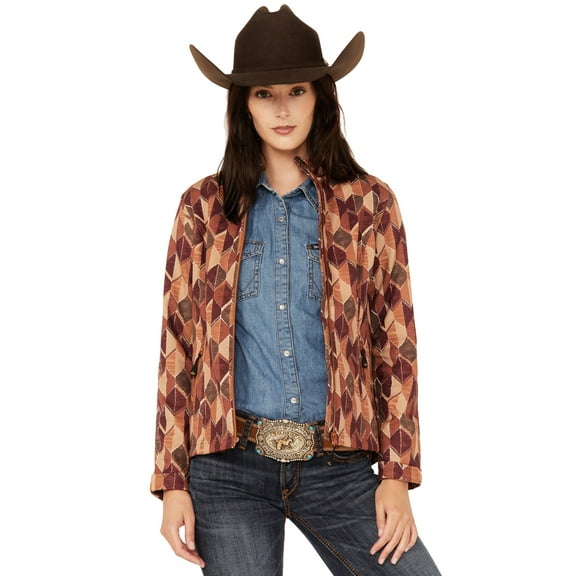 Shyanne Women's Abstract Western Softshell Jacket Caramel X-  US