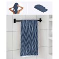 thumbnail image 6 of Navy Blue Geometric Towel Set of 3, Soft Microfiber Bath Towels, Hand Towel, Washcloths, Modern Pure Color Abstract Striped Quick-Dry Absorbent Towels for Bathroom Kitchen Hotel Beach Gym Spa, 6 of 7