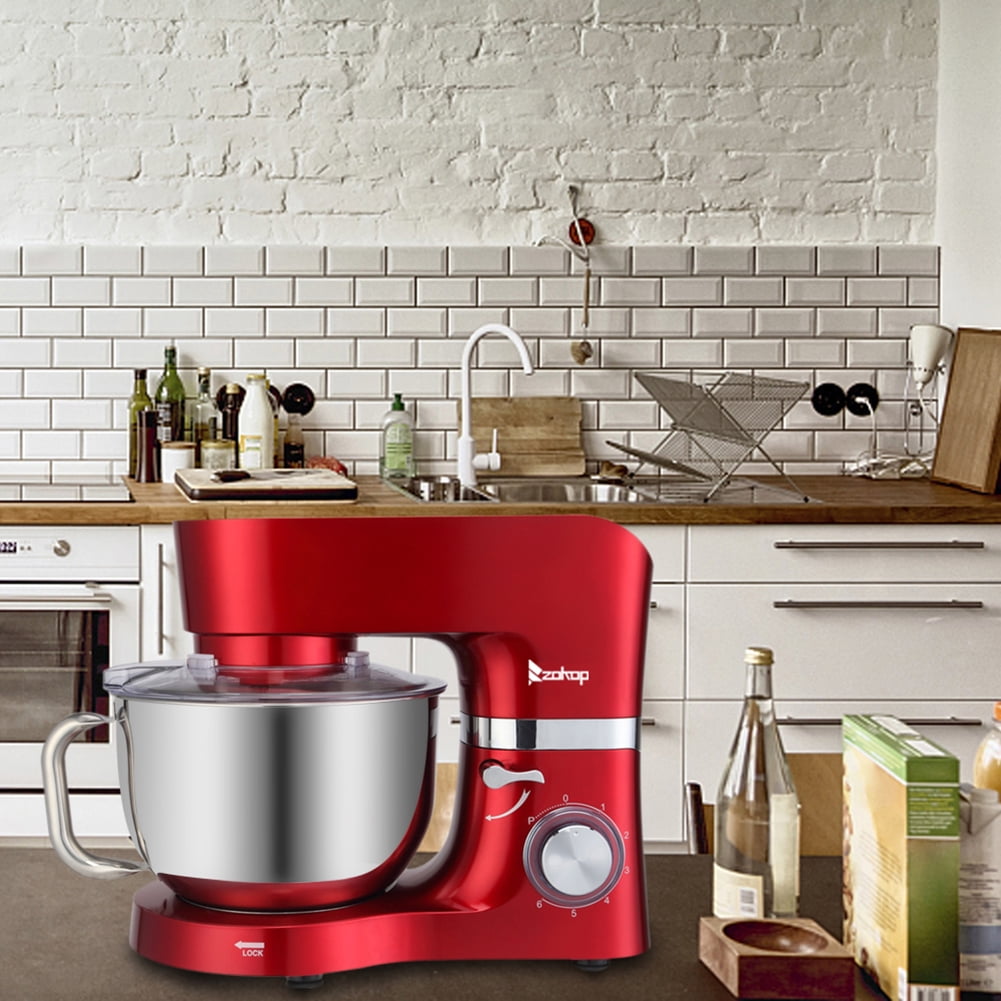 Private Jungle 660W 7-Speed Tilt-Head Kitchen Mixer, with 5.8QT Stainless Steel Mixing Bowl, Beater, Dough Hook, Whisk, Household Use - Red Private Jungle 660W 7-Speed Tilt-Head Kitchen Mixer, with 5.8QT Stainless Steel Mixing Bowl, Beater, Dough Hook, Whisk, Household Use - Red