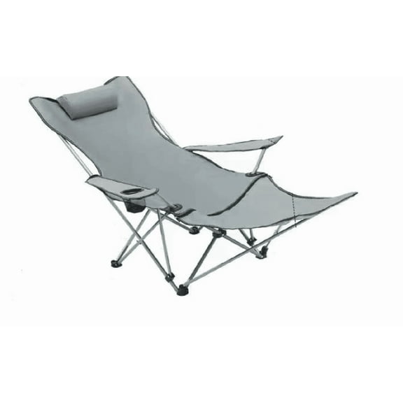 DuraYu Camping furniture,Reclining Camping Chair with Removable Footrest Lounge Chair with Headrest, Cotton Cushion, Portable Adjustable Folding Chairs for Adults - 21.65 x 21.65 x 27.56 in