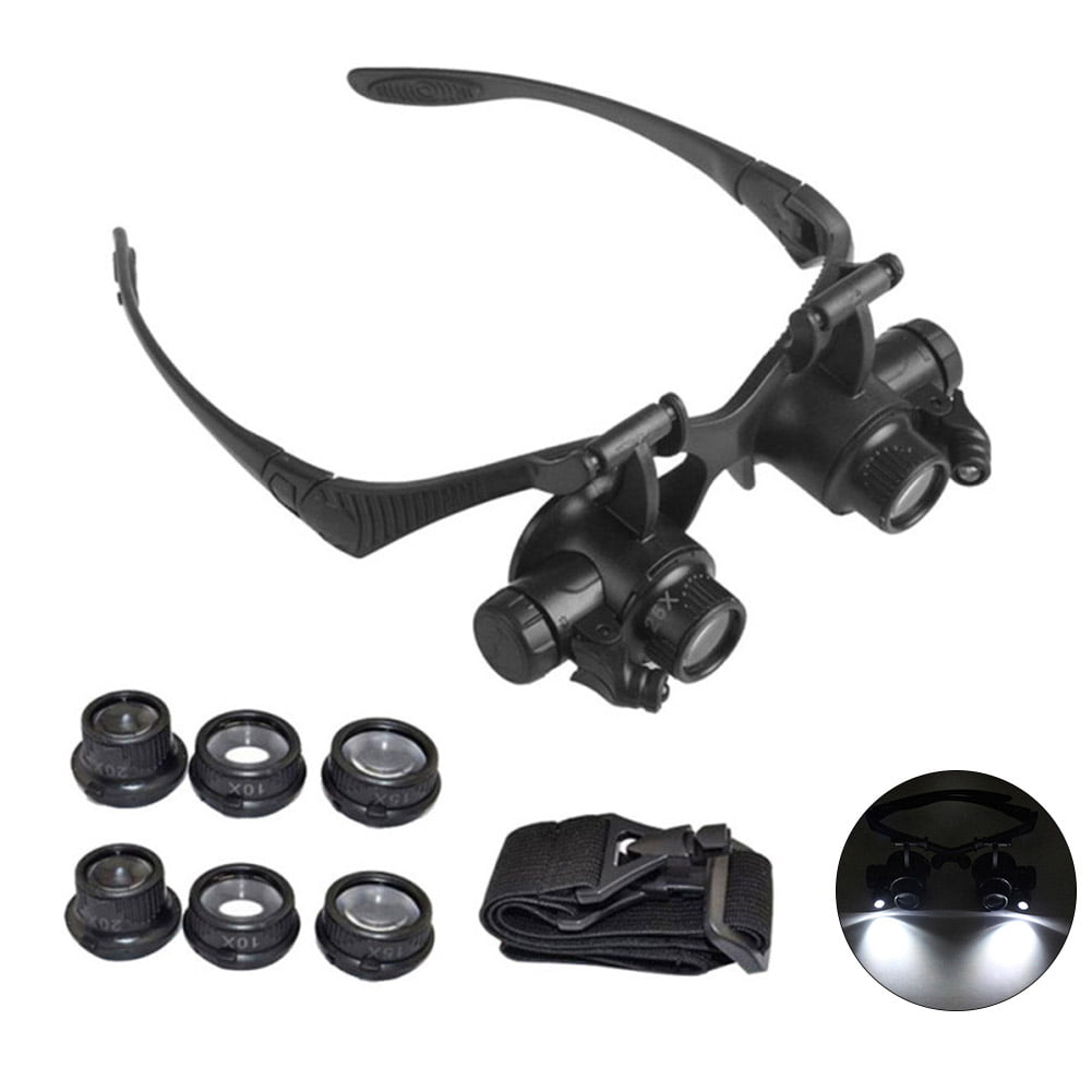 10/15/20/25x Head-Mounted Magnifying Glass Watchmaker Repair Loupe Magnifier 