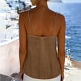thumbnail image 5 of Edvintorg Women Tank Tops Summer Loose Fit Spaghetti Straps V Neck Casual Vacation Shirts Womens Summer Clothes Brown L, 5 of 8