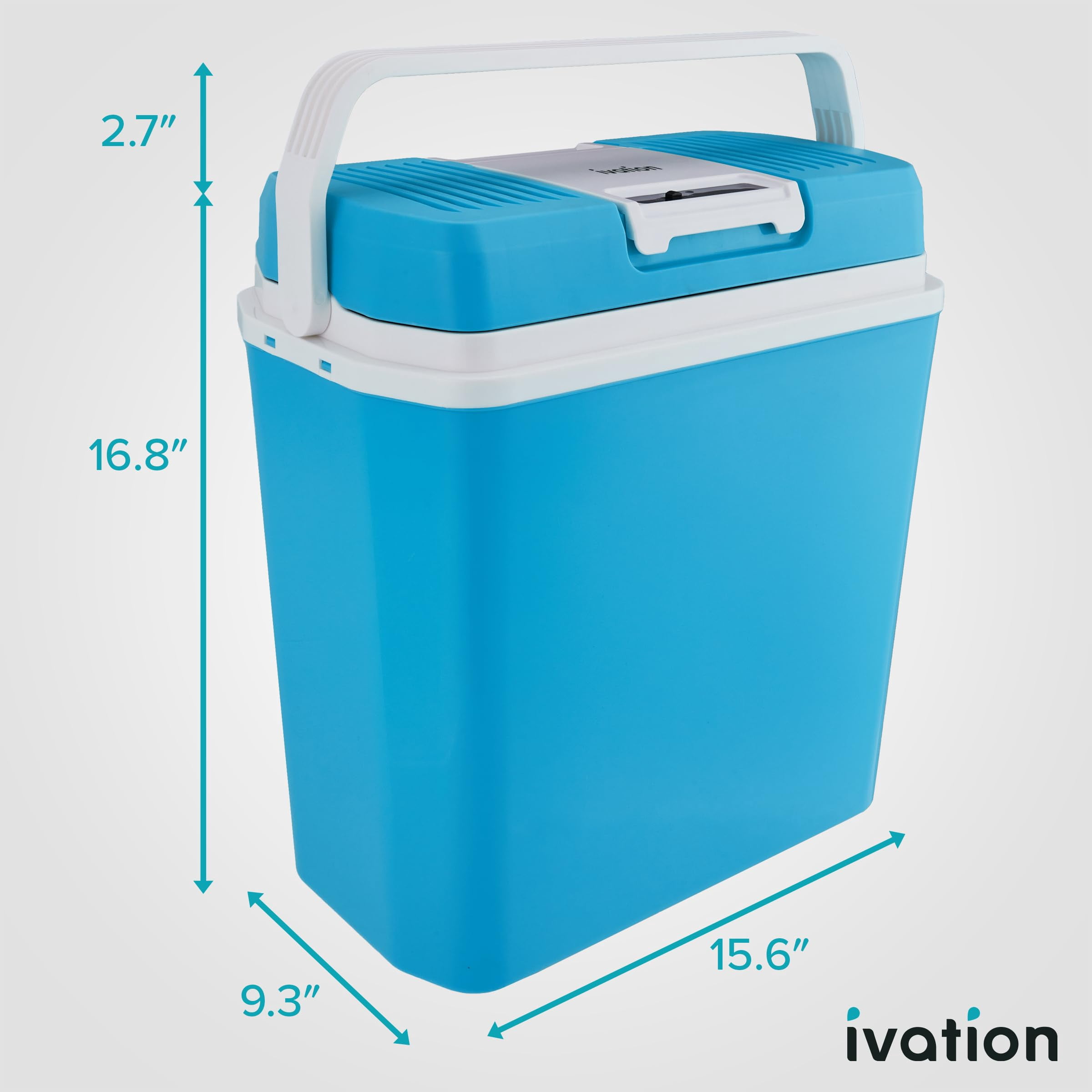 IVATION 24L Portable Thermoelectric Cooler and Warmer Aqua Blue