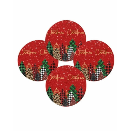 Christmas Round Placemats Set of 4 Xmas Tree Buffalo Plaid Place Mats Washable Woven Placemat Snowflaek Snow Forest Circle Braided Table Mat for Kitchen Dining Table Party Home Decor 15 Inch Christmas Round Placemats Set of 4 Xmas Tree Buffalo Plaid Place Mats Washable Woven Placemat Snowflaek Snow Forest Circle Braided Table Mat for Kitchen Dining Table Party Home Decor 15 Inch
