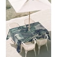 thumbnail image 3 of 60x120 Inch Outdoor Tablecloth with Umbrella Hole Zipper Rectangle Green Leaves Rectangular Tablecloths Outside Waterproof Summer Botanical Tropical Palm Plant Patio Table Cover for Picnic Party, 3 of 8