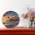 thumbnail image 2 of Sea and Beach Black 10 inch Wall Clocks Non Ticking Easy to Read Battery Decorative for Home Bathroom Kitchen Bedroom Living Room, 2 of 8