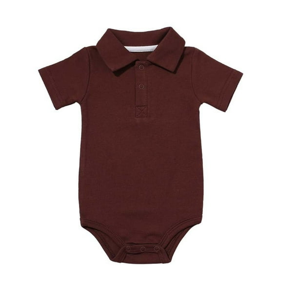 AVTOIFY Baby Onesie, Baby Bodysuit, Baby Romper, Children's Summer Solid Color Short Sleeved Jumpsuit Crawling Clothes Baby Clothes Ha Clothes Newborn Clothes Short Sleeved Brown 12 Months
