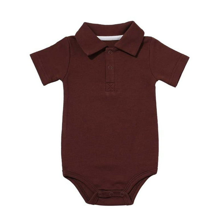 Delliss Baby Girl Boy Summer Polo Bodysuit Cotton Short Sleeve