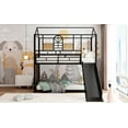 thumbnail image 4 of Twin Over Twin Metal Bunk Bed ,Metal Housebed With Slide,Three Colors Available.(Black with Black Slide), 4 of 9