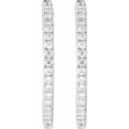 thumbnail image 2 of Auriga 14k White Gold 1/2 CTW LG Diamond 22.9 mm Hoop Earrings Valentine's Day Gift for Women, 2 of 4