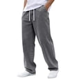 thumbnail image 2 of Mfakffe Baggy Jeans for Men Wide Leg Drawstring Elastic Waist Denim Pants Hip Hop Streetwear Casual Summer Jeans with Pockets, 2 of 5
