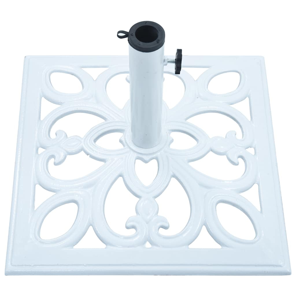 vidaXL White Cast Iron Patio Umbrella Base 1 Piece 26.5 lbs Parasol Stand for 1.4 1.5 1.9 in Poles