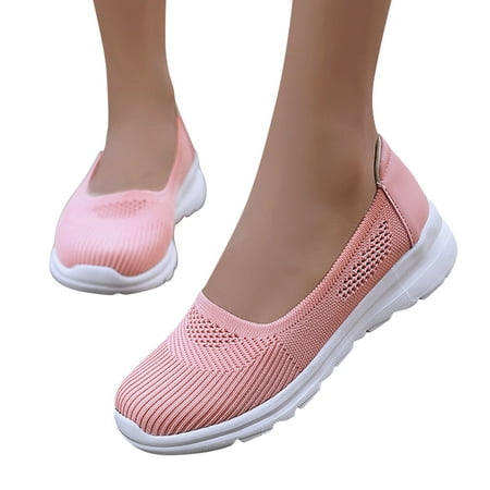 

Cathalem Women Breathable Lace Up Shoes Casual Shoes Unisex Lightweight Work Shoes Sporty Breathable Slip Work Sneaker for Women Pink 7.5