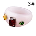 thumbnail image 3 of Women Resin Ring Rhinestone Irregular Wide Chunky Ring Finger Ring Knuckle Ring, 3 of 10